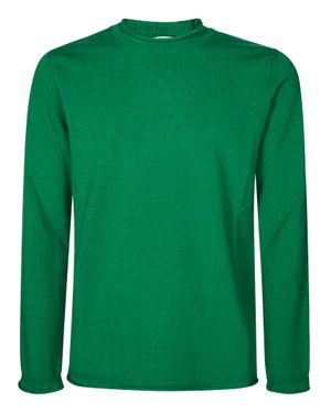 Comme des Garçons Finely Knitted Wool Sweater With Classic Crew Neckline - Green