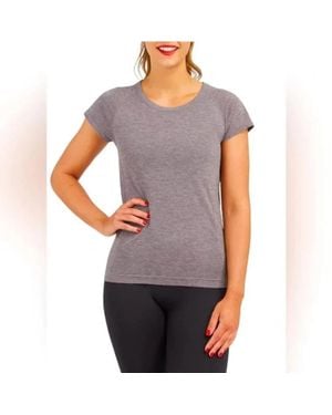 Spanx Lamn T-Shirt Seamless Short Sleeve Crew Neck Kfc124 - Gray