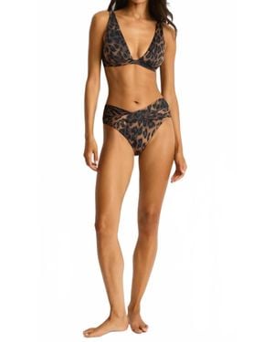 Sea Level Savanna Plunge Bikini Top - Black