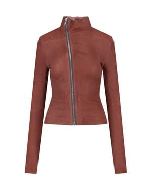 Rick Owens Gary Cropped Biker Jacket - Red