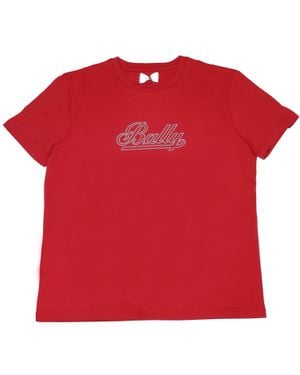 Bally 6248613 100% Cotton Studs Logo T-Shirt - Red