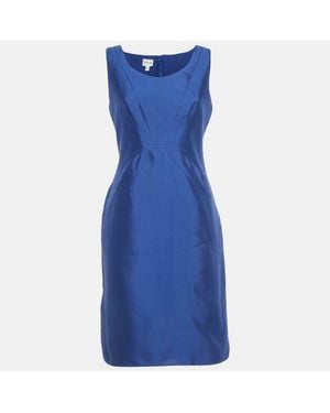 Armani Collezioni Taffeta Sheath Dress - Blue
