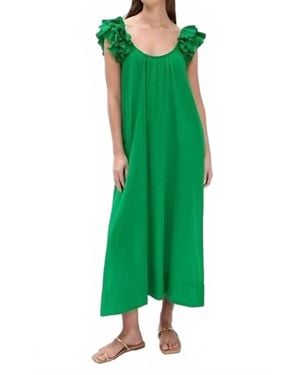 The Great Ruffle Scoop Neck Coverup - Green