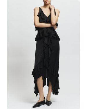 Saint Art Gavin Ruffled Viscose Dress - Black