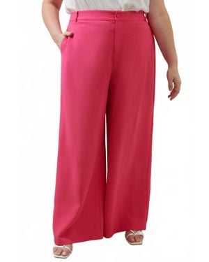 Sugarlips Chelsea Belted Wide Leg Pants Curve - Red