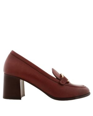 Ferragamo Ferragamo Gancini Ornament Heeled Loafers - Red