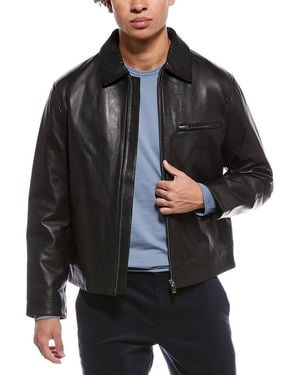 Theory Leather Workwear Jacket - Black