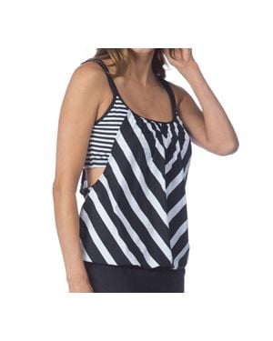 24th & Ocean Blouson Tankini Top - Blue