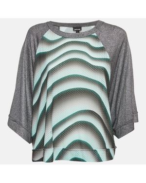 Just Cavalli Printed Jersey And Lurex T-Shirt - Green