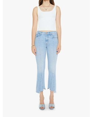 Mother The Insider Crop Pointy Fray Jeans - Blue
