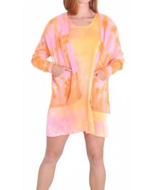 Love Tanjane Pocket Long Sleeve Cardigan - Orange