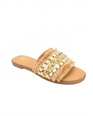 Camel Threads Joy Fringe And Bead Slide - Metallic
