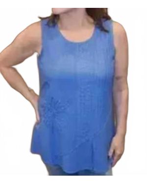 parsley & sage Sleeveless Tunic Tank With Details - Blue