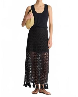 Apiece Apart Valeska Tassel Column Skirt - Black