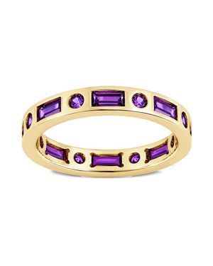 Sterling Forever Sterling Amethyst Cz Ethel Ring - Metallic