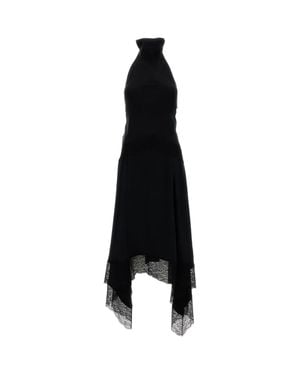 ANDAMANE Satin Tish Lingerie Maxi Dress - Black