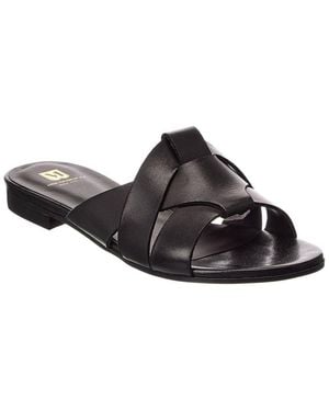 M by Bruno Magli Andria Leather Flat Sandal - Black