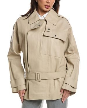 BOSS Satila Leather Jacket - Natural