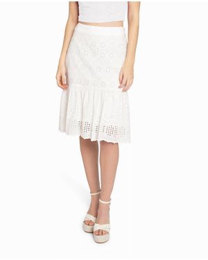 Nicole Miller Embellished Eyelet Mini Skirt - White
