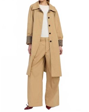 En Saison Marleigh Long Car Coat - Natural