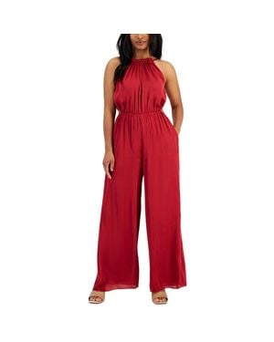 SLNY Sequined Sleeveless Evening Dress - Red