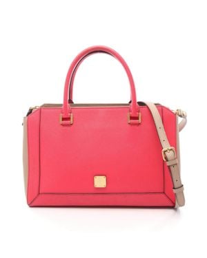 MCM Leather 2Way Handbag - Pink