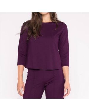 Ripley Rader Ponte Knit 3/4 Sleeve Top - Purple