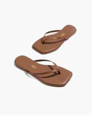 TKEES Square Toe Lily Flip Flop - White