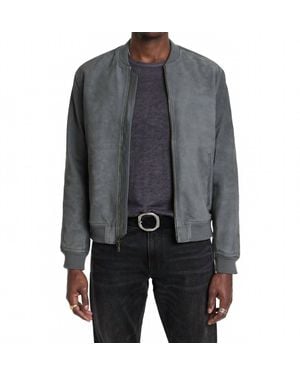 John Varvatos Suede Leather Jacket - Gray