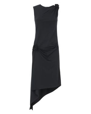 Coperni Asymmetrical Dress With Fabric Rose Accents - Blue