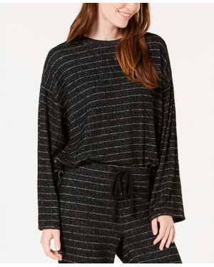 Alfani Sleepwear Soft Knit Pajama Top - Black