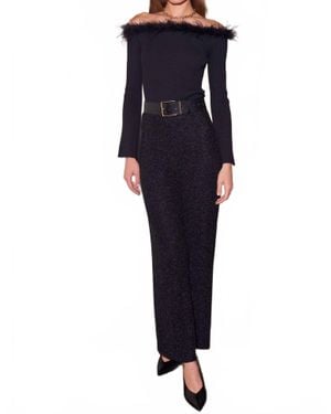 Skies Are Blue Donna Summer Lurex Metallic Wide Leg Shimmer Pants - Blue