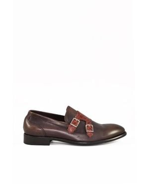 BOTTI 1913 Leather Loafer With Buckles - Brown