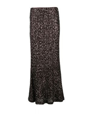 Aniye By Flared Sequin Maxi Skirt With Elastic Waistband - Black
