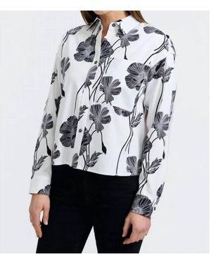 Foxcroft Marina Poppy Long Sleeve Shirt - White