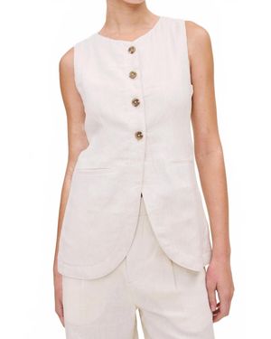 DL1961 Amalie Button Down Top - White