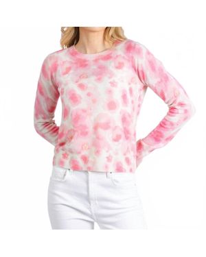 Autumn Cashmere Watercolor Floral Cashmere Sweater - Pink