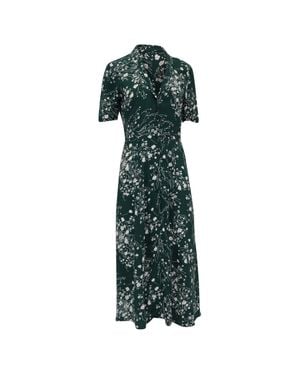 Reformation Rocki Floral-Print Buttoned Midi Dress - Green