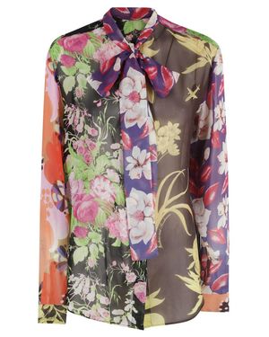 Moschino Floral Pattern Silk Blouse - Pink