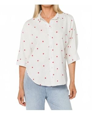 Velvet Heart Merle Cardinal Polka Dot Shirt - White