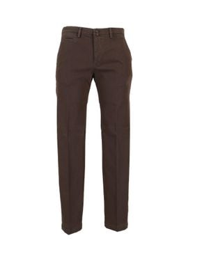 BRIGLIA Stretch Tailored Pants - Brown