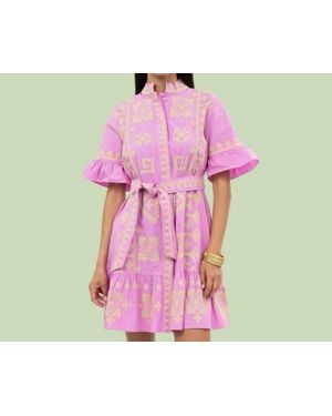 Uncle Frank The Madison Embroidered Dress - Pink