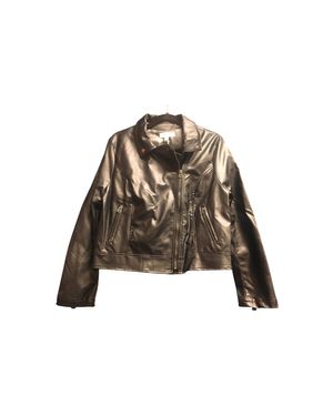 She + Sky Leather Moto Jacket - Metallic