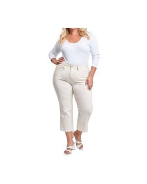 ROYALTY FOR ME Mid-Rise Wide Leg Cropped Pants - White