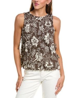Madewell Side-Tie Smocked Tank - Brown