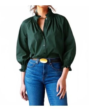 Finley Fiona Silky Poplin Blouse - Green