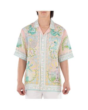 CASABLANCA Vase Linen Shirt - Green