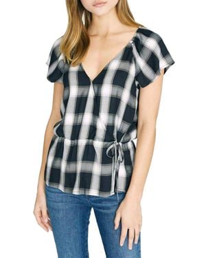 Sanctuary Sunstone Faux Wrap Top - Blue