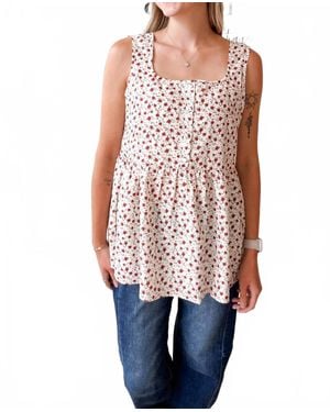 Doe And Rae Trisha Babydoll Tunic Tank Top - Red