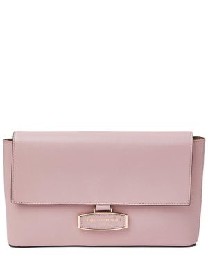 Bruno Magli Stella Leather Clutch Crossbody - Pink